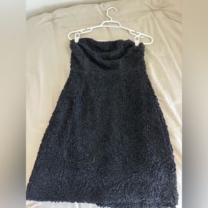 South textured black dress
